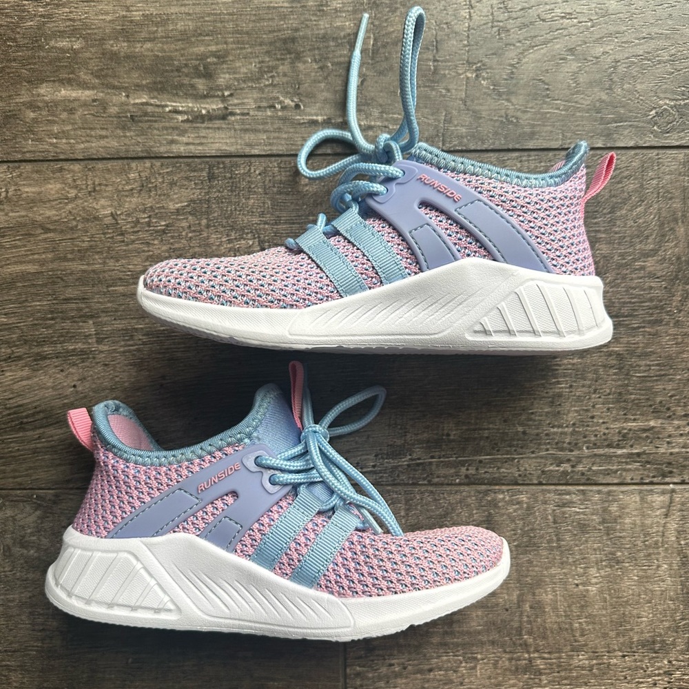 RUNSIDE Girls Shoes Kids Lightweight Breathable Sneakers Purple Blue Size 10